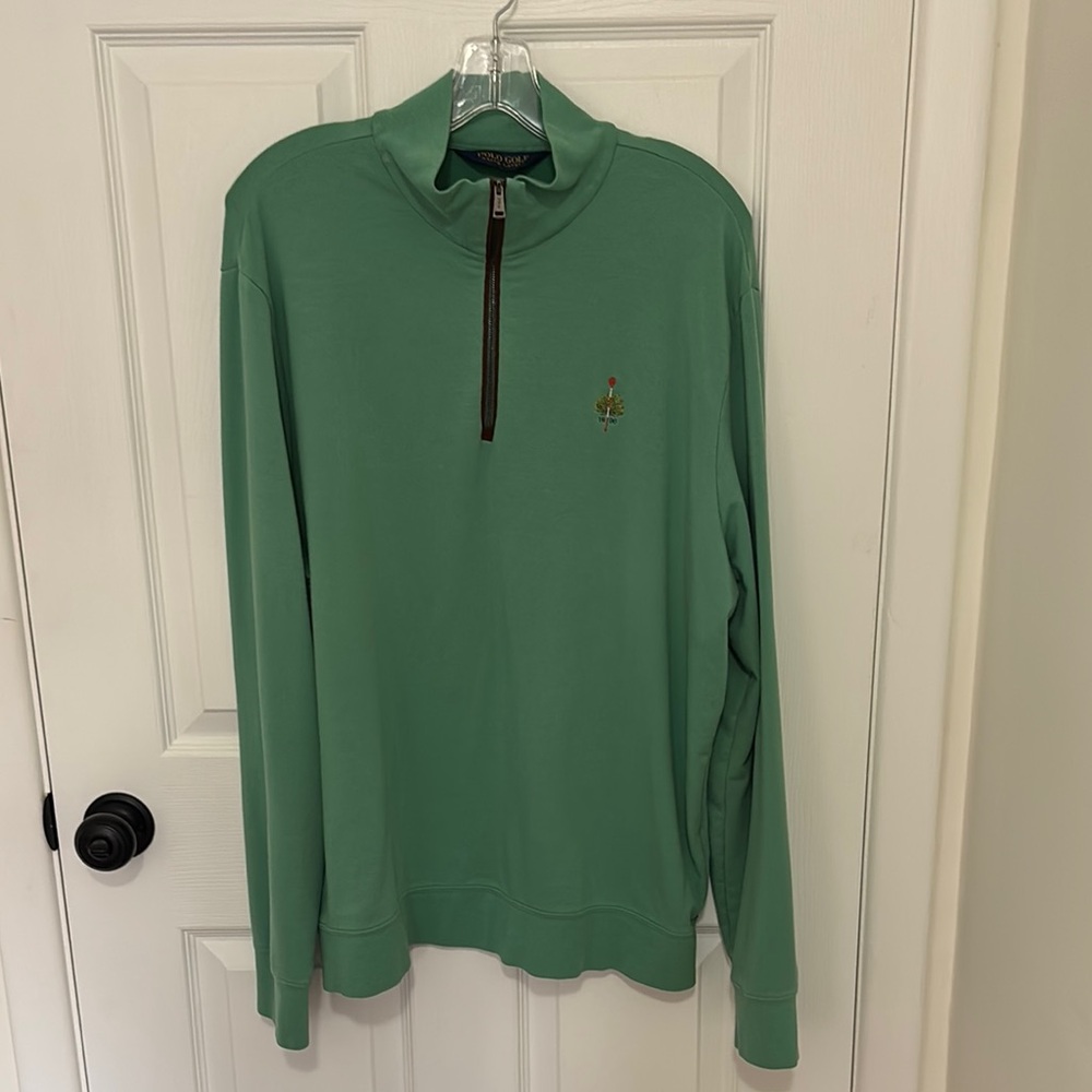Ralph Lauren Polo Golf 1/4 Zip Long Sleeve Green Pullover Golf Club Logo